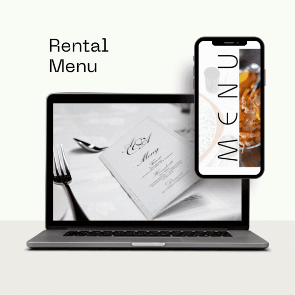 Rental Menu Plan offering responsive digital menus with real-time updates, perfect for modern businesses